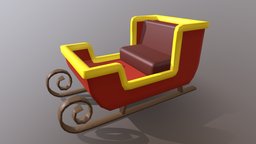 Santa Sleigh ornate, sled, winter, toy, other, santa, transport, xmas, deer, snow, christmas, gift, stag, holiday, present, sleigh, sledge, marry, vehicle, gold, christma
