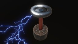 Tesla Coil tower, power, high, transformer, coil, laboratory, tesla, electricity, research, science, lightning, voltage, current, sparks, nikola, tesla-coil, substancepainter, substance, sci-fi, technology