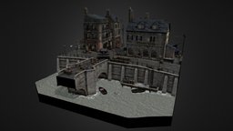 WW2 CityScene dae, scene, ww2, panzer, diorama, 3dsmax, lowpoly, city, daehowest2019-2020, ramelle
