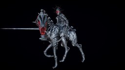 Death Knight demon, death, demonic, hrgiger, daedric, jousting, beksinski, zdzislaw, horse, model, monster, knight