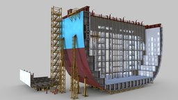 Container ship section south, transportation, section, korea, parts, ocean, shipping, cargo, shipyard, singapore, watercraft, maersk, ship, container, construction, industrial, sea, boat