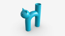 Ceramic Cat Vase cat, flower, toy, figure, vase, porcelain, decorative, ceramic, figurine, souvenir, statue, 3d, art, pbr, design, animal, decoration, sculpture