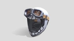 Off-Road Racing Motorcycle Helmet With Goggles bike, motorbike, moto, motorcycle, biker, protection, glasses, atv, off-road, helmet-3d-model, helmet, sport, race, bikehelmet, atv-bike