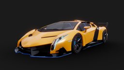 3d model Lamborghini Veneno Roadster roadster, lamborghini, luxury, sports, automotive, supercar, replica, realistic, veneno, 3d, model, design, car