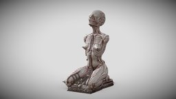 Alien kneeling monsters, 3dprintable, biomechanical, biohazard, alien, hrgiger, sphinx, giger, xenomorph, biomechanic, concept