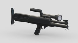 High Standard Model 10 rifle, grenade, assault, high, soldier, revolver, army, handgun, carbine, generic, semi, long, submachine, defense, equipment, firearm, vr, bullpup, ar, firearms, automatic, machine, battle, pistol, sniper, launcher, personal, semi-automatic, weapon, asset, game, 3d, low, poly, military, shotgun, gun, gear, war, "light", "multiple-barrel"