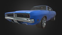 Dodge Charger 1969 realtime, oldschool, dodge, vechicle, musclecar, marmoset, realtime3d, low-poly-model, lowpolymodel, musclecars, dodgecharger, realtime-3d, muscle-car, muscle-cars, substancepainter, low-poly, lowpoly, blender3d, car, dodgecharger1969