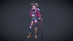 Harley-Style Girl characterart, unrealengine4, overwatch, charactermodel, hardsurfacemodeling, stylizedcharacter, fortnite, maya2018, zbrush
