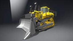 Low-Poly Bulldozer bulldozer, undercarriage, 3dhaupt, construction-machinery, construction-vehicles, baufahrzeuge, low-poly, blender3d, baumaschinen, planierraupe