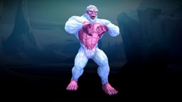 Stylized Fantasy Sasquatch rpg, snow, wild, cave, yeti, mmo, rts, fur, brutal, fbx, moba, bigfoot, sasquatch, big-foot, character, handpainted, lowpoly, creature, animation, stylized, fantasy