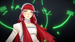 Retrogasm 2018 videogames, doll, manga, redhair, persona3, clipstudio, shidori, blender, zbrush, anime