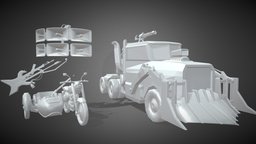 Rustborn bike, truck, autodesk, ruin, speaker, guitar, apocalyptic, rust, wasteland, autodeskmaya, madmax, weaponmodel, weapon, maya, noai