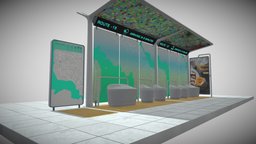 Modern Bus Station tower, modern, road, cyberpunk, bus, florida, miami, park, town, station, stop, house, home, car, city, building, street, interior