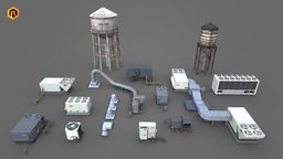 HVAC Models Collection indoor, conditioner, outdoor, heating, science, air-conditioner, hvac, ventilation, airconditioning, air-conditioning, architecture, house, technology, city, building, hvacsystem