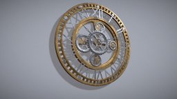 Steampunk Clock Grunge victorian, steampunk, gears, clock, prop, furniture, grunge, realistic, old, asset, noai