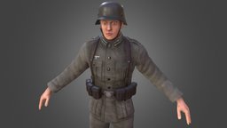 WW2 German Wehrmacht Soldier world, ww2, soldier, german, wwii, wehrmacht, ue4, substancepainter, blender, war