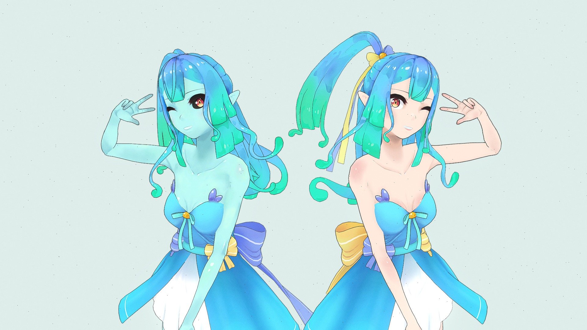 A fully rigged monster girl Smile character for Blender

Rig Demo: https://youtu.be/n3u1ptadtjw

Features:




Fully rigged with IK FK switch

Simple facial expression &amp; face rig

4K cel-shading &amp; handpainted art style texture

Full body with clothes, full nude texture

Subdivision ready

Lowpoly count:




Smile Body - Tris: 18,466, Faces: 9,388, Verts: 9,474

Hair - Tris: 12,808, Faces: 6,473, Verts: 6,630

Cloth - Tris: 14,024, Faces: 7,297, Verts: 7,268

Note: no animation include inside this character

Create your own character: Customize Female Base Mesh-Anime Style - Monster Girl Smile - Buy Royalty Free 3D model by menglow 3d model