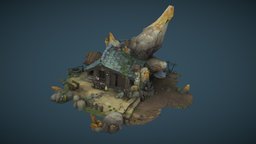 Gnome House gnome, 3dcoat, crystals, dwarfs, hut, fabulous, blender, house, fantasy