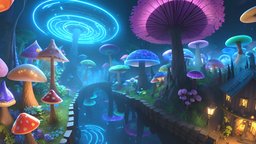 HDRI Cartoon Fairytale Panorama B 360, cartoony, sphere, cartoonish, vr, virtualreality, equirectangular, fairytale, hdri, skybox, hdr, 360-degree-panorama, skydome, 360-panorama-image, fantasy, spherical-panorama, createdwithai, skysphere