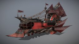Pirate Battleship pirateship, hardsurfacemodeling, substancepainter, maya, hardsurface, pirate, boat