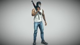 Cartel Sicario us, soldier, army, unreal, tattoo, clothes, vr, ar, assasin, mexico, mexican, cartel, realistic, mask, gang, robber, civilian, drug, criminal, gangster, drugs, columbia, thug, hitmen, character, unity, game, blender, pbr, skull, ak47, war, sicario