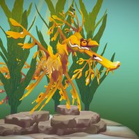 Leafy Sea Dragon ocean, seahorse, water, leafy, seadragon, kelp, handpainted, dragon, sea