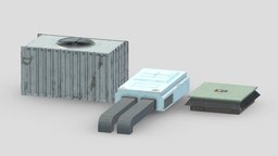 Rooftop 06 pipe, exterior, antenna, roof, architectural, ac, conditioner, equipment, ready, pipes, billboard, unit, realistic, chimney, hvac, rooftop, details, watertower, roofing, components, ductwork, architecture, asset, game, low, poly, air, city, building