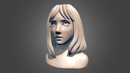 Stylized Female Head Study hair, study, head, female, stylized