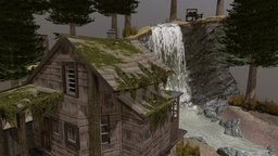 DAE Diorama dae, forest, terrain, lake, diorama, howest, house, loner