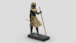 Tutankhamun Pharaoh of the Egyptian PBR 3D Print ancient, egypt, guard, ebony, antique, guardian, vr, elder, ar, carter, brother, king, chamber, statue, realistic, mask, howard, linen, resin, tut, gesso, tutankhamun, ante, architecture, 3d, art, archaeology, low, wood, sculpture, of, gold, antechamber