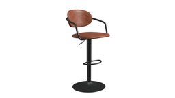 Kirby Bar Chair Vintage Brown bar, chairs, furniture, furniture3d, 3dfurniture, barchair, zuo, zuomod, zuomodern, bar-chair, chair
