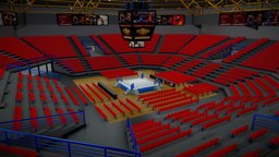 Boxing Arena 01 stadium, hall, boxing, arena, ufc, architecture, interior, ring, bleacher
