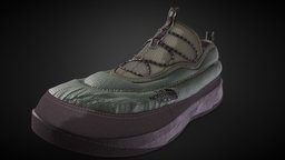 Design Sneacker THE NORTH FACE NSE LOW TNF Black assets, augmentedreality, mode, unreal, webgl, vr, ar, substancepainter, substance