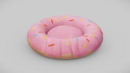 donut pet bed cushion, cat, cute, bed, dog, bedroom, pet, animals, sleep, pillow, prop, cookie, seat, cream, cupcake, feline, furniture, vr, pink, sugar, gray, mattress, fur, pillows, plush, sylized, minimalism, petshop, acessories, handpainted, asset, game, home, animal, interior, house-cat, house-dog, bedseat, sleeping-cat, "sleeping-dog"