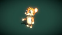 Cartoon Tiger Animated 3D Model cat, toon, tiger, wild, asia, mammal, big, predator, nature, big-cat, cartoon, animal, stylized, animated, rigged, wild-cat, cartoon-tiger, stylized-tiger, bipedal-tiger, panthera-tigris