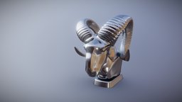 Doodge Ram hood ornament dodge, chrome, logo, sculpture