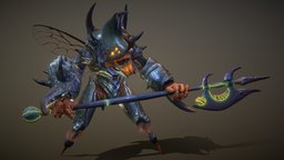 Chitin Honor Guard insect, bug, halberd, zbrush-sculpt, substancepainter, maya, photoshop, zbrush, fantasy