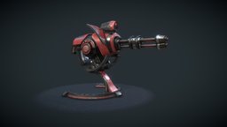 H8-X3 Plasma Minigun empire, turret, cannon, substance, blender, pbr, lowpoly, gameart, scifi, starwars