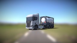 Scania R Highline with 20ft Tank Container truck, trailer, tank, scania, blender, container, 20ft-container