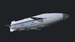 Atoms for peace dirigible nuclear, retro, frank, aircraft, zeppelin, dirigible, atoms, retrofuturism, scifi, usa, concept, tilsney