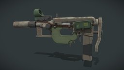 Submachine gun scrap, free3dmodel, gun-weapon, substancepainter, weapon, blender3d, gameart, gameasset, noai