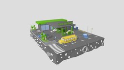Gas Station Low Poly automobile, pipe, transportation, gas, oil, gasoline, pump, energy, transport, petrol, diesel, equipment, sign, service, fuel, tank, station, auto, hose, illustration, gasstation, isolated, petroleum, 3dillustration, filling-station, render, 3d, vehicle, car, fuelpump