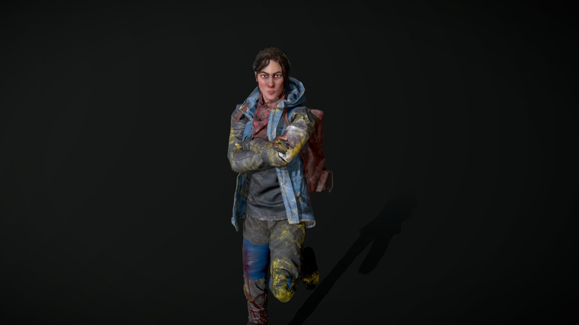 This is my first real-time character I've made from scratch. I wanted to make a post-apocalyptic character that could belong in a world like Fallout or the Metro series. She goes by Jane. She is a small woman who relies on her tactical awareness to stay alive in an unforgiving wasteland. She is cold-hearted and manipulative. She has some military training and now makes a living robbing and murdering travelers and those who underestimate her. 

Here is a link to her full backstory:
https://cartersheffield.com/apocalyptic-survivor/

I plan to eventually make this character downloadable once I iron out a couple problems with my original design and make it compatible with the UE4 skeleton.

Feel free to leave feedback and critiques, I'm always looking for ways to improve :) - Apocalyptic Survivor - Download Free 3D model by csheffield 3d model