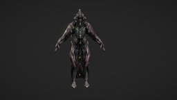 Chroma "Thyrus" fighter, god, crest, scary, horned, warframe, tennogen, substance, 3d, helmet, zbrush, monster, steamworkshop, dragon, space, skin