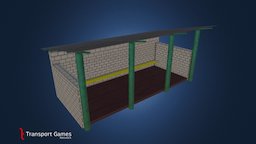 Shady Pavilion for kindergarten kindergarten, ussr, typical, ukraine, citiesskylines, soviet-architecture, architecture, low-poly, game, lowpoly, gameasset