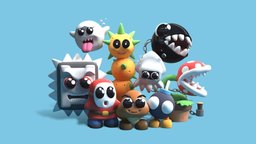 Mario Foes cute, b3d, enemies, villains, foes, character, blender, mario
