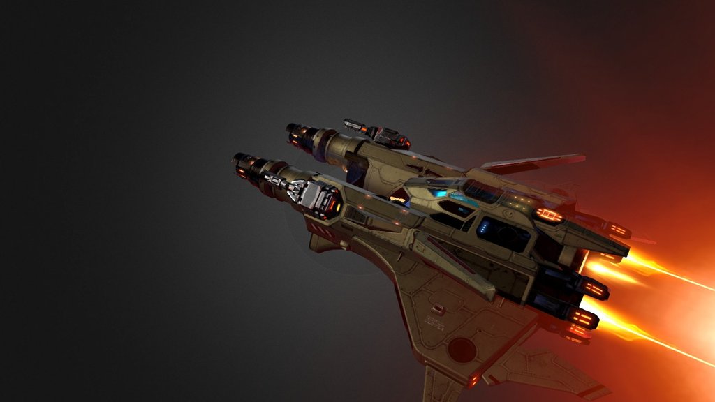 Built to conduct combat reconnaissance in extreme conditions, the first prototype of the ship ‘Cyning’ was the sole survivor of an Alien attack on the 112th Imperial Design Bureau. Equipped only with basic weapons, ‘Cyning’ managed to take down some of the attackers and then fled. Fortunately, it was carrying the engineers responsible for the project, and all the documentation. Once they were safe, the engineers made several amendments to their records, and only then went into medical rehabilitation. The ship was soon manufactured in limited numbers for the needs of intelligence. Blueprints were directed to the Mercenary Centre, especially for pilots loyal to the Empire 3d model