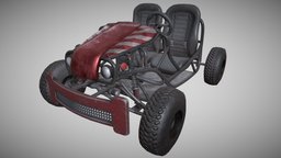 Off-road Gokart cart, offroad, kart, gokart, off-road, off-road-car, go-kart, race-car, vehicle, pbr, racing, car, race