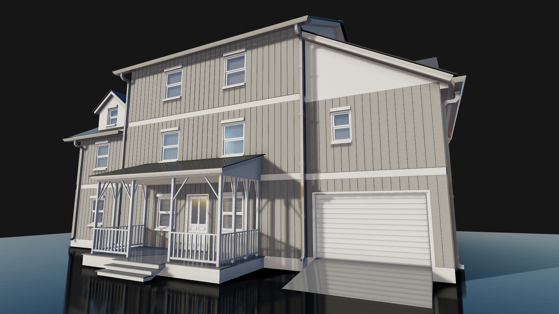 Complete house interior and exterior.
Optimized for real-time applications and high end rendering
All objects have materials assigned 
Tiled UV mapping applied to all objects in the scene for easy texutring 3d model