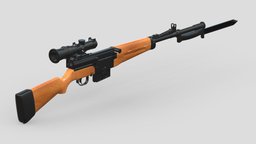 MAS-49 Rifle rifle, grenade, assault, high, soldier, revolver, army, handgun, carbine, generic, semi, long, submachine, defense, equipment, firearm, vr, bullpup, ar, firearms, automatic, machine, battle, pistol, sniper, launcher, personal, semi-automatic, weapon, asset, game, 3d, low, poly, military, shotgun, gun, gear, war, "light", "multiple-barrel"